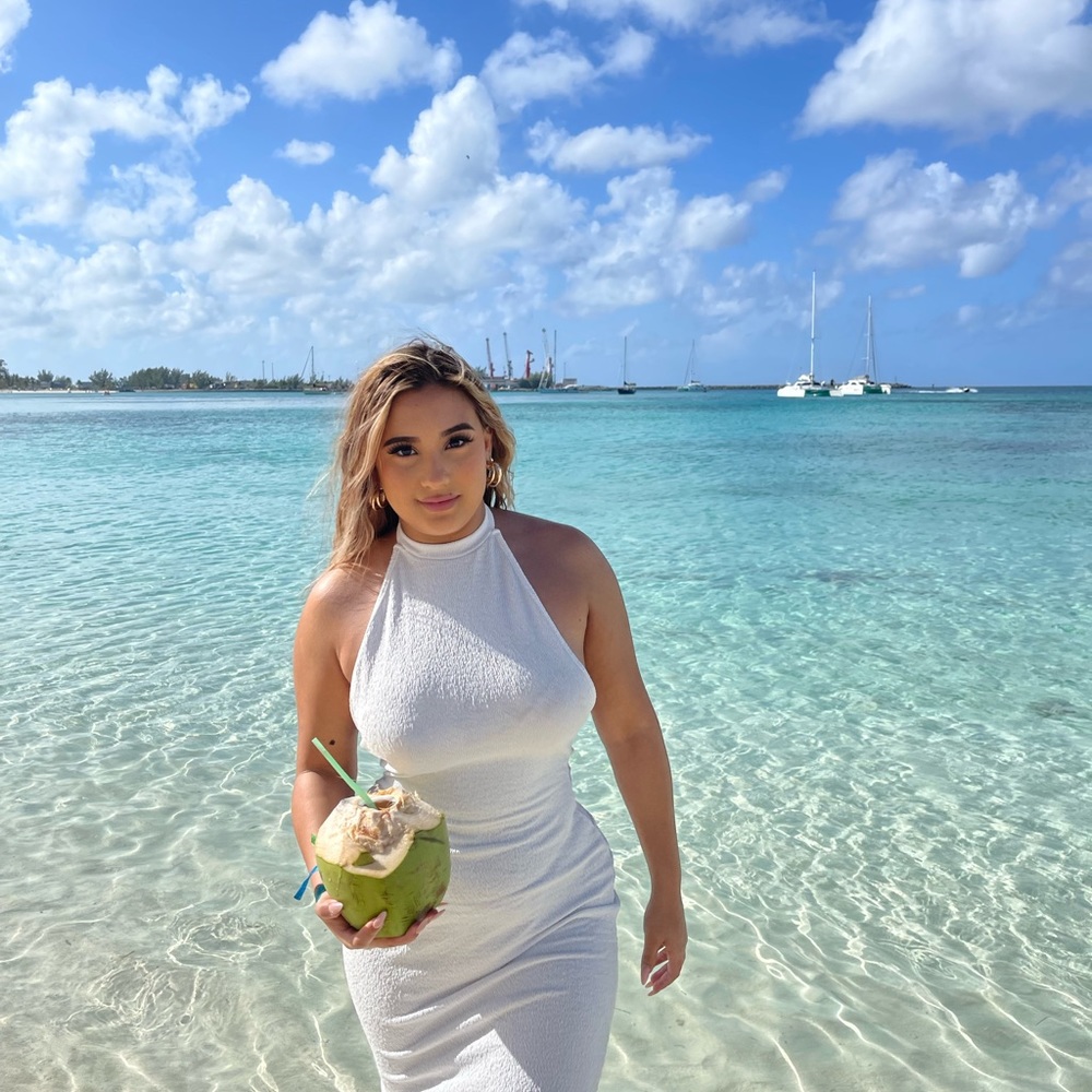 Ruched white dress
